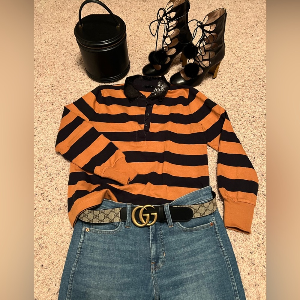 NWT J.Crew Rugby Sequin Polo Shirt